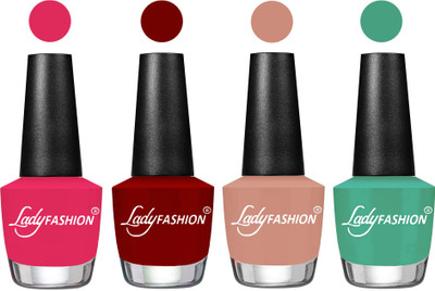 

Lady Fashion UV Soak Off Nail Growth Gel Nail Polish Strawberry, Blood Red, Nude, Green(Pack of 4)