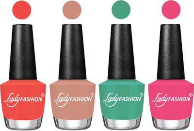 

Lady Fashion UV Soak Off Nail Growth Gel Nail Polish Pumpkin, Nude, Green, Bright Pink(Pack of 4)