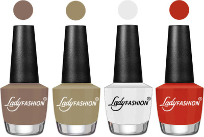 

Lady Fashion UV Soak Off Nail Growth Gel Nail Polish Beige, Nude Flair,White, Amber(Pack of 4)
