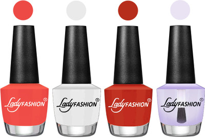 

Lady Fashion UV Soak Off Nail Growth Gel Nail Polish Pumpkin, White, Amber, Top Coat(Pack of 4)
