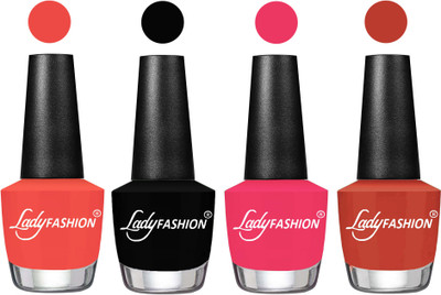

Lady Fashion UV Soak Off Nail Growth Gel Nail Polish Pumpkin, Black, Sweet Pink, Light Copper(Pack of 4)