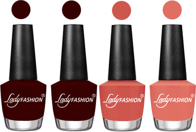 

Lady Fashion UV Soak Off Nail Growth Gel Nail Polish Maroon, Plum, Ton, Coral Sunset(Pack of 4)