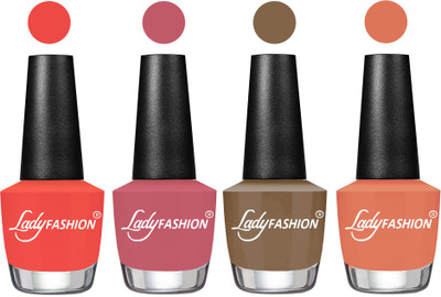 

Lady Fashion UV Soak Off Nail Growth Gel Nail Polish Pumpkin, Nude Pink, Brown Beige, Coral(Pack of 4)