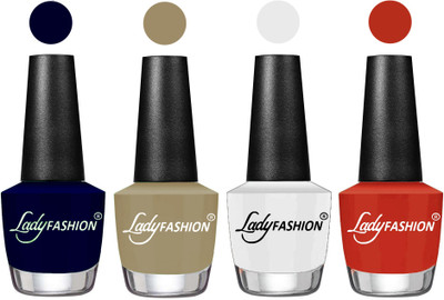 

Lady Fashion UV Soak Off Nail Growth Gel Nail Polish Blue, Nude Flair, White, Amber(Pack of 4)