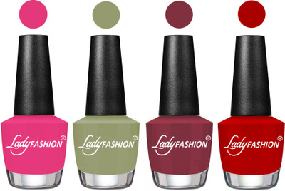 

Lady Fashion UV Soak Off Nail Growth Gel Nail Polish Pink, Magic Nude, Mauve, Red(Pack of 4)