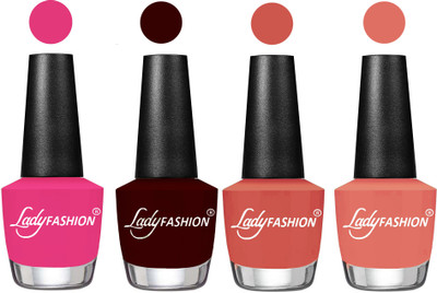 

Lady Fashion UV Soak Off Nail Growth Gel Nail Polish Pink, Plum, Ton, Coral Sunset(Pack of 4)