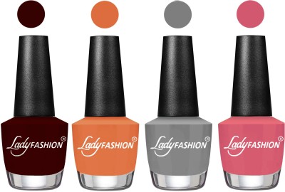 

Lady Fashion UV Soak Off Nail Growth Gel Nail Polish Maroon, Wintage Nude, Grey, Violine Dawn(Pack of 4)