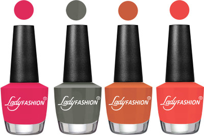 

Lady Fashion UV Soak Off Nail Growth Gel Nail Polish Strawberry, Dark Grey , Almond, Pumpkin(Pack of 4)