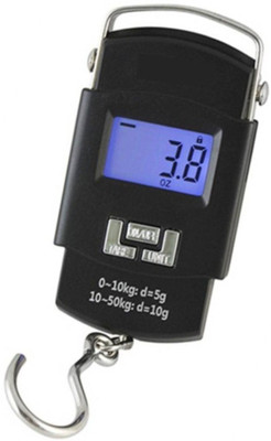 

Zelenor Hanging Luggage Weighing Scale Digital Capacity 50 Kg Hanging Steel Hook Weighing Scale(Black)