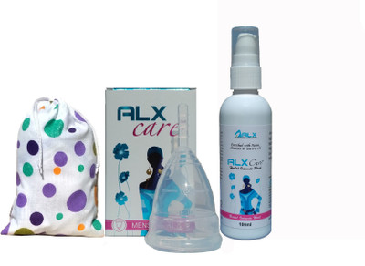 ALX Care Menstrual cup Size L Clear and Intimate wash combo(Set of 1)
