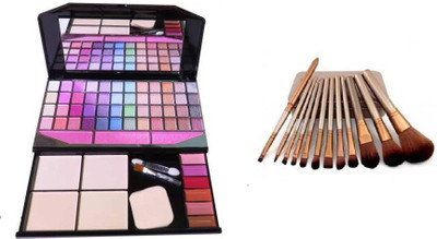 

Jollity Makeup Kit 590 and Naked 3 Makeup Brush Set (12 Peice)(Set of 2)