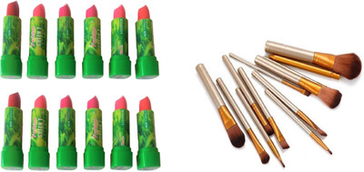 

Miss Boss 12 green tea longlasting waterproof lipstick and nk beauty makeup Brush Set pack of 12 brush combo(Set of 2)