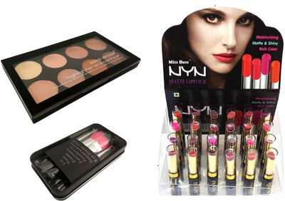 

Miss Boss matte long lasting lipstick and kb concealer kit & hk black brush combo(Set of 2)