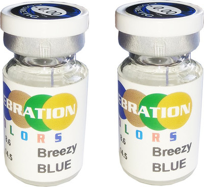 

Celebration BreezeBlue Yearly disposable Color Lenses Yearly Contact Lens(0, Blue, Pack of 2)