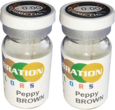 

Celebration PeppyBrown Yearly disposable Color Lenses Yearly Contact Lens(0, Brown, Pack of 2)
