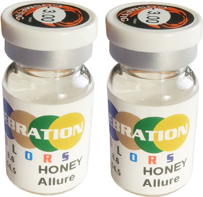 

Celebration HoneyAllure Yearly disposable Color Lenses Yearly Contact Lens(0, Honey, Pack of 2)