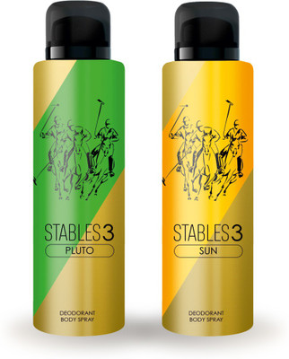 

Stables 3 Pluto & Sun DUAL PACK DEODORANT OFFER 150 ml Deodorant Spray - For Men & Women(150 ml, Pack of 2)