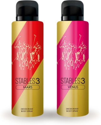 

Stables 3 Mars & Venus DUAL PACK DEODORANT OFFER 150 ml Deodorant Spray - For Men & Women(150 ml, Pack of 2)