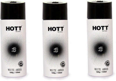 

HOTT WHITE AMBER Deodorant for Men- Pack of 3 (150ml each) Body Spray - For Men(150 ml, Pack of 3)