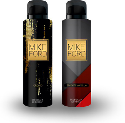 MIKE FORD Orchid & Smokin Vanilla DUAL PACK DEODORANT OFFER 150 ml Deodorant Spray - For Men & Women(150 ml, Pack of 2)