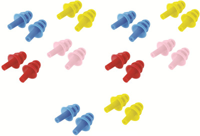 Skylofts Soft Silicone Noise Reduction Ear Plugs for Sleeping, Meditation, Swimming adult and child, Reusable Earmuff for Travel Flights (Pack of 10) Ear Plug(Multicolor)