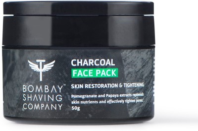 BOMBAY SHAVING COMPANY Charcoal Face Pack Anti-Pollution & Anti- Blackhead, No Parabens, Wash Off Face Mask, Black, 50 g(50 g)