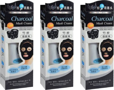 Shopfleet Charcoal Mask Cream Oil Control Anti Black Head Mask Cream | Be Pollution Free (Pack of 3) (390 g)