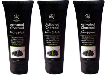 

N2B Activated Charcoal - ACNE, Oil & Pollution Control Face Wash Pack of 3 of 100g Face Wash(300 g)