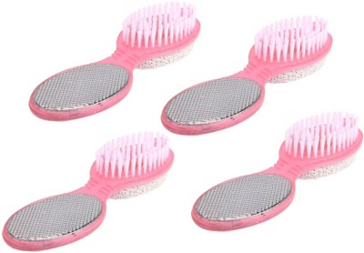 Pin to Pen 4 in1 Pedicure Paddle Brush with Pumice Stone Set of 4(Pink)