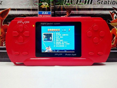 

allmusic PVP Station Light 3000 8 Bit Portable Game with Built-in Games PVP PSP Game-console with TV output with Super Contra, Super Mario, Soccer, Cricket2887, Crash, Angry Birds, Pinball, Lunar Ball, and other Unlimited Games(Color Randomly Selected)