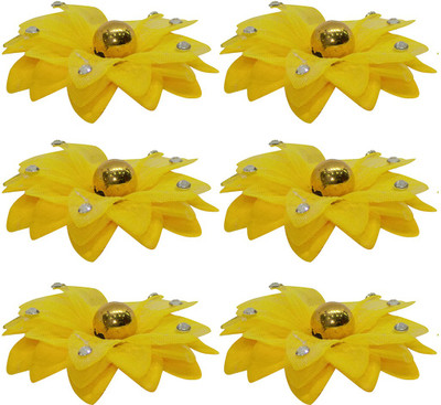

MORGES Hair Clips Brooch Accessories For Women And Girls, Set Of 6, Pack Of 1 Hair Clip(Yellow)
