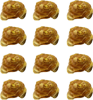 

MORGES Women Hair Accessories Flower Clips For Bun Making, Set Of 12, Pack Of 1 Hair Clip(Gold)