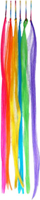 FOK Set of 6 Multi Color Party Highlights  Extensions Colorful  Streaks pieces (Bright) Hair Extension