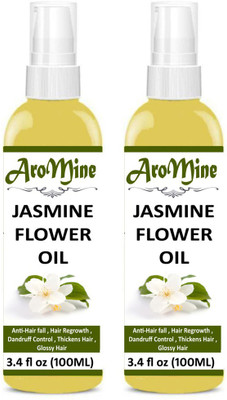 

AroMine Jasmine Essential Oil (Chameli) - 100% Pure Undiluted - Therapeutic Grade - Premium Quality - Best For Aromatherapy, Deep Sleep, Stretch Marks and All Skins (100 ml)-Pack of-2-Bottles-(200ml) Hair Oil-(200ml) Hair Oil(200 ml)