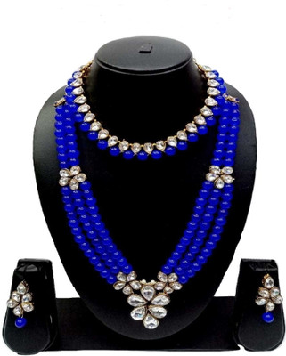 CATALYST Alloy Gold-plated Maroon Jewellery Set(Pack of 1)