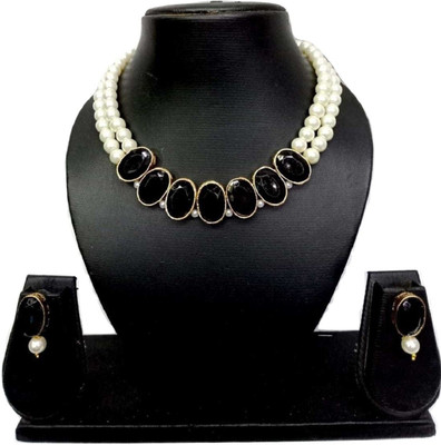 CATALYST Alloy Gold-plated Black, White Jewellery Set(Pack of 1)