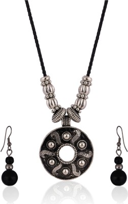 Adorn Zinc Black Silver Black, Silver Jewellery Set(Pack of 1)