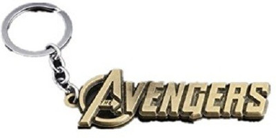 SN RACERS Keyring Alliance Avengers Logo Metal Keychain Size 8.1 * 2.6cm in Gold Color for Unisex Key Chain