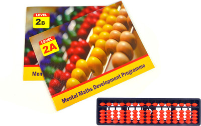 Abica 15 Rod Single Colour Abacus with 2 Practice Workbooks - Level 2(Multicolor)