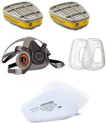 

3M 6200 Medium Half Facepiece Combine with 501 Prefilter Retainer (1 Pair) ,5N11 Dust prefilter (1 Pair) & 6003 Organic Vapour/Acid Gas (1 Pair) Sarvam Mask and Respirator