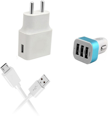 DAKRON Wall Charger Accessory Combo for OPPO A7(White)