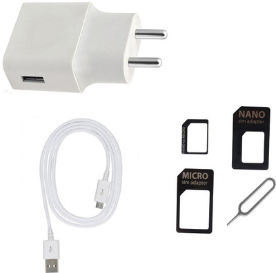 DAKRON Wall Charger Accessory Combo for Tecno Camon iAce 2X(White)