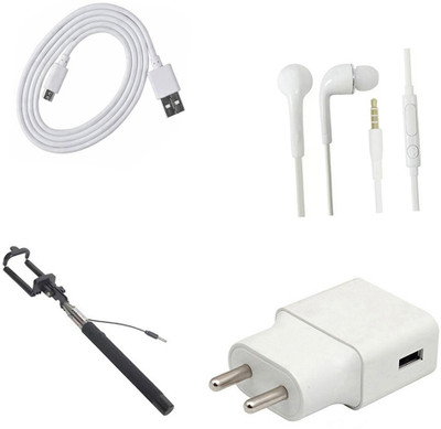 DAKRON Wall Charger Accessory Combo for Tecno Camon iAce 2(White)