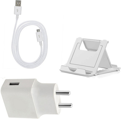 DAKRON Wall Charger Accessory Combo for Infinix Note 5 Stylus(White)