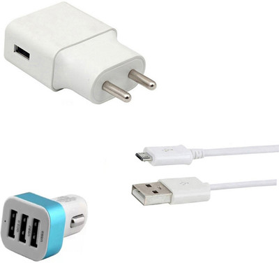 DAKRON Wall Charger Accessory Combo for Micromax Infinity N11(White)