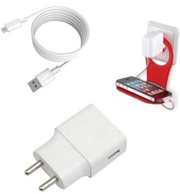 DAKRON Wall Charger Accessory Combo for Asus Zenfone Max M2(White)