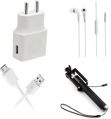DAKRON Wall Charger Accessory Combo for OPPO A7(White)