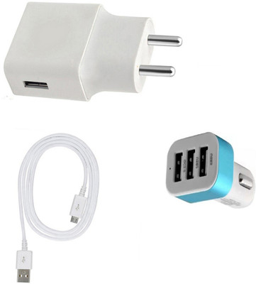 DAKRON Wall Charger Accessory Combo for Samsung Galaxy M10(White)