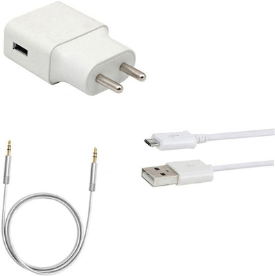 DAKRON Wall Charger Accessory Combo for Micromax Infinity N11(White)