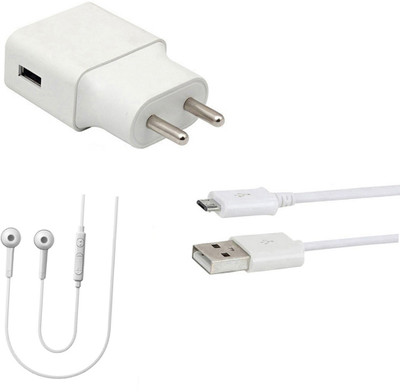 DAKRON Wall Charger Accessory Combo for Vivo Y91(White)